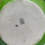 Vintage circular Maling ware leaf shaped salad bowl,  green Malingware mark, 8 1/2" with spoon Image 2