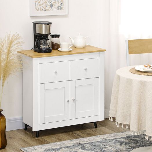 Sideboard Storage Cabinet, Modern Kitchen Cupboard with Double Doors and Drawers for Dining Room