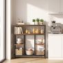 4-Tier Console Table, Narrow Sofa Table for Entryway, Rustic Brown  4-tier storage (3 shelves + 1 mesh tier). 20cm slim width. Anti-tip kit. Levelling feet. For entryway, living room, kitchen Image 4
