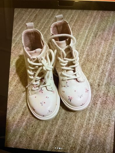 Next girls ankle boots cream and floral boots