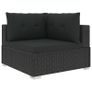 5 Piece Garden Lounge Set with Cushions Poly Rattan Black Image 3