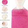 Long Hot Water Bottle, 2L Hot Water Bottle with Soft Plush Cover, Extra Long Hot Water Bag for Neck, Waist, Back, Legs,Shoulder, Warm Gift for Women Men Kids Image 2