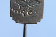 Victorian Gold Metal Antique Stick Pin with Gold Plated  Flower