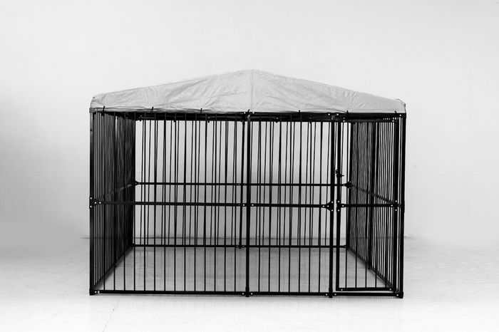 Covered Steel Bar Dog Run 2m X 3m X 22m Walk In Dog Run With Roof Cover ...