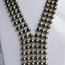 Vintage 18K Gold Plated Silver Color Beaded Ball Necklace V style Image 2