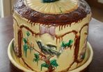 A Large Majolica Cheese Dish and Cover