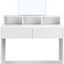 _Dressing Table with Rectangular Mirror and 2 Drawers, Cosmetic Table with 3 Open Compartments, Dressing Table for Make-up, Modern, White Image 5