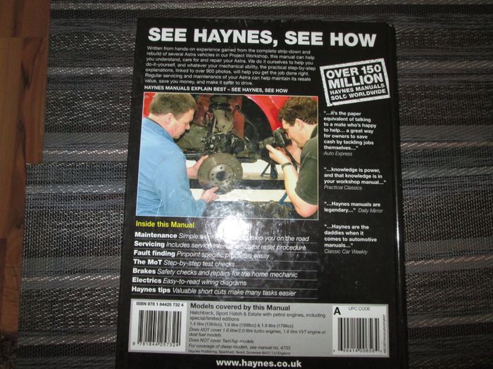 Opel / Vauxhall / Astra H Haynes Manual