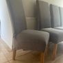 4 dark brown dining room chairs & 4 stretch covers Image 7