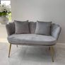 Grey & blush pink Velvet 2 Seater Sofas Image 3
