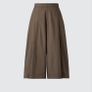 Uniqlo brown cotton culottes wide cropped trousers size XS Image 2