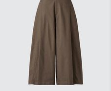 Uniqlo brown cotton culottes wide cropped trousers size XS