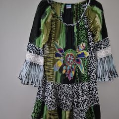 SIYA Embroidered Boho Tunic Dress One Size