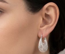 New sterling silver 925 lattice caged drop pendant earrings