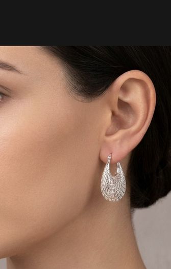 New sterling silver 925 lattice caged drop pendant earrings
