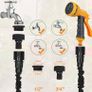 FREE SHIPPING Expandable Garden Hose Pipe - Expanding Hose 50FT with 10 Modes Spray Gun, 3 Times Flexible Water Hose with 1/2", 3/4" and Quick Fittings, No-Leaking &Lightweight for Gardening, Washing (50FT) Image 6