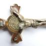 Vintage Brown Enamel Cross . Italian St Benedict Cross Charm. -2,5" Image 8