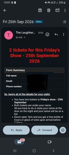 Laughter Lounge 25th Sept, 2 free tickets