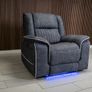 Naiomi 3+1+1 Electric Grey Fabric Recliner Sofa Set Image 4