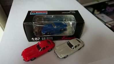 3 Jaguar E  model cars