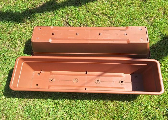 Two Large Plastic Garden Planters  80cm