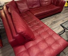 Natuzzi Red Leather Sofa