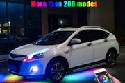 4PCS 12V IP65 Bluetooth App Control Flowing Color RGB LED Strip Under Car 90 120cm Tube Underglow Underbody System Neon Light