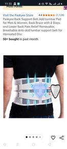 Back Support Belt Add Lumbar Pad for Men & Women, Back Brace with 4 Stays and Lower Back Pain Relief Removable, Breathable Anti-skid lumbar support belt for Herniated Disc