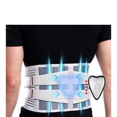 Back Support Belt Add Lumbar Pad for Men & Women, Back Brace with 4 Stays and Lower Back Pain Relief Removable, Breathable Anti-skid lumbar support belt for Herniated Disc