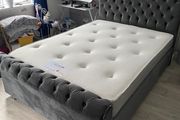 Dark grey Sleigh bed with mattress