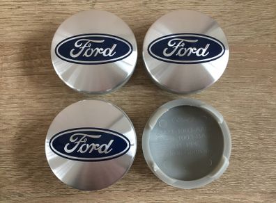 4x FORD Silver  54mm alloy wheel centre caps 6M21-1003