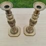 Edwardian Brass Candle Sticks Image 4
