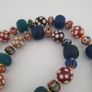 Antique Venetian African Style MultiColor Polka Dotted & Chevron Glass Beads Necklace Image 9