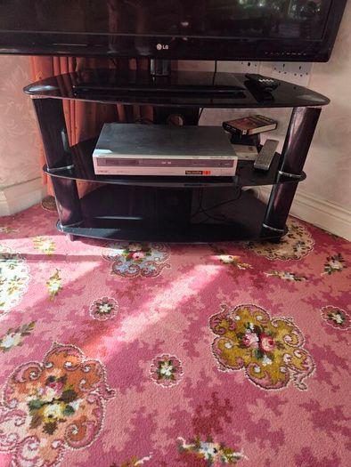 tv stand bench black with chrome reduced