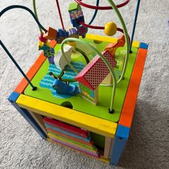 wooden activity cube