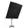 Cantilever Umbrella with Double Top Black 250x250 cm Image 8