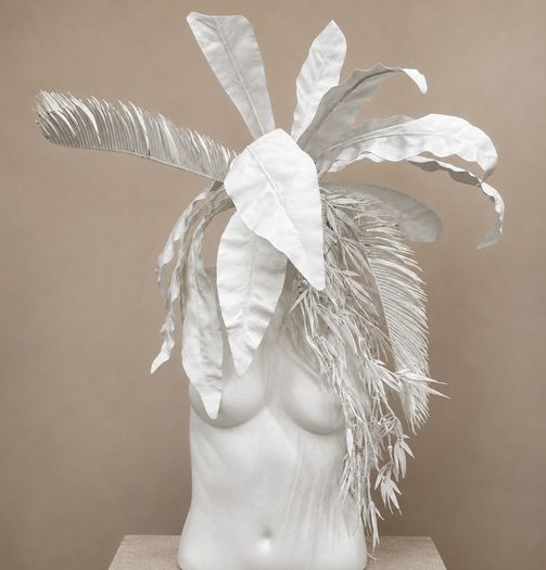 Large Modern White Art Sculpture Statement Home Decor
