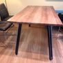 Modern Industrial Dining Table - Rustic Wood Effect Top with Black Metal Legs Image 2