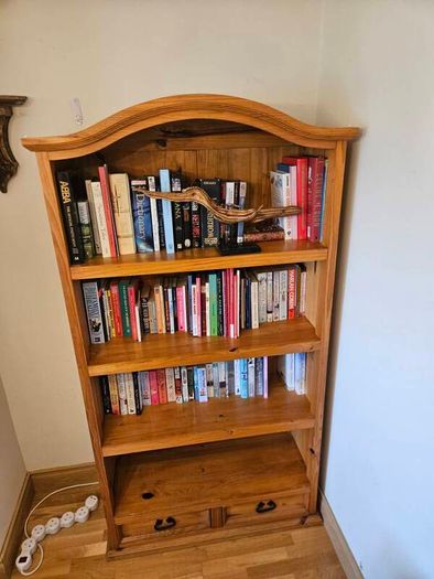 Large 4 shelf , 2 drawer Bookcase. Mexican Pine.