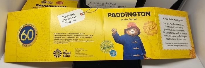 Royal Mint 2018 Silver Proof 50p Fifty Pence Paddington at the Station Coin in Original Holder with COA