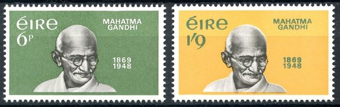 Ireland 1969 - Scott #275-276 Centenary of the Birth of Mahatma Gandhi - Complete Set - Mint Never Hinged Condition