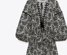 Zara Black Printed Playsuit