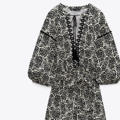 Zara Black Printed Playsuit