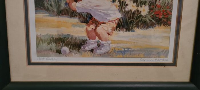 Corrine Hartley Get Ready Golf Print signed and Framed
