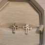 925 Sterling Silver Cross Earrings Image 2