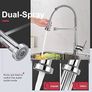 Kitchen Sink Mixer Tap Spring Kitchen Taps with Pull Out Spray, Commercial Kitchen Faucet Single Handle Lever, 2 Spray Modes High Arc Swivel 360 degree Kitchen Tap Image 5