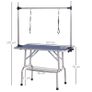 Metal Adjustable Dog Grooming Table Rubber Top 2 Safety Slings Mesh Blue Image 6