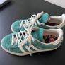 Adidas Campus Turquoise Suede Trainers UK 5 with Floral Insoles Image 2