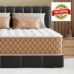 King Size Mattress, 10 Inch Memory Foam Mattress, 7-Zone Pocket Sprung, Medium Firm, Soft Fabric, Motion Isolated, Hybrid Mattresses in a Box