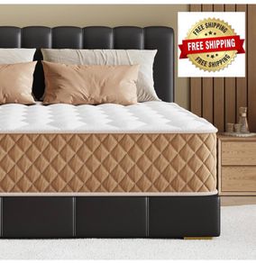 King Size Mattress, 10 Inch Memory Foam Mattress, 7-Zone Pocket Sprung, Medium Firm, Soft Fabric, Motion Isolated, Hybrid Mattresses in a Box